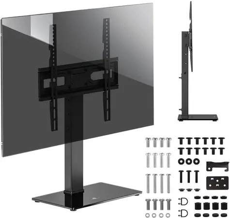 Maclean stolní držák TV černá / VESA 75x75-400x400 mm / 32-65” / nosnost 40 kg / výškové a úhlové nastavení
