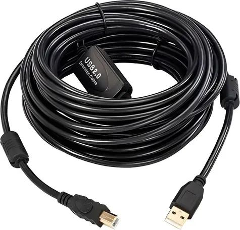 MicroConnect Aktivní kabel USB-A (M) - USB-B (M) 15 m černá / Kabel / USB 2.0 / 480 Mbit/s