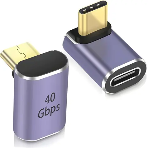 PremiumCord Adaptér USB-C zahnutý 90° 40 Gbps / Adaptér / hliníkový