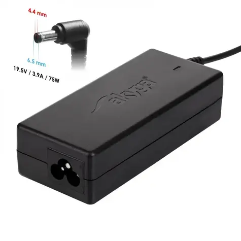 Akyga Nabíječka na notebook 19,5V/3,9A pro Sony / Nabíječka / 75 W / konektor 6,5x4,4 mm + pin / černá