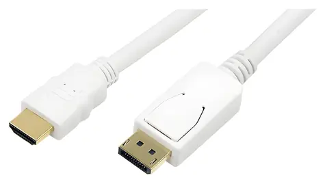 LogiLink CV0055 bílá / Kabel / DisplayPort (M)-HDMI (M) / Full HD 1920x1080 / pozlacené konektory / 2 m