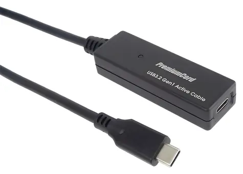PremiumCord USB-C repeater a prodlužovací kabel M/F 5m / Repeater a prodlužovací kabel / USB-C / 5Gbps