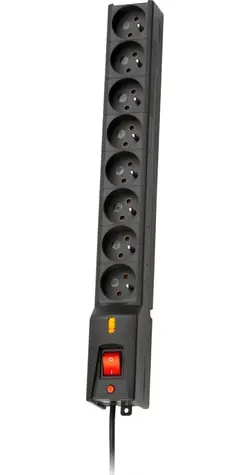 Lestar LX 810 černá / Přepěťová ochrana / 8 zásuvek / 1,5 m