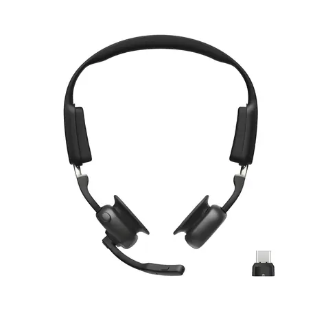 Shokz OpenMeet UC černá / Sluchátka / Open-ear / Bluetooth 5.4 / USB-C adaptér