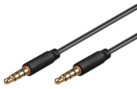 OEM Jack 3,5mm 4pin propojovací kabel M/M 1m / Audio kabel / propojovací / 1 m