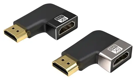 PremiumCord Adaptér HDMI A F/M Space Grey / Redukce / zahnutá 90° vlevo / 8K/60Hz / 4K/120Hz