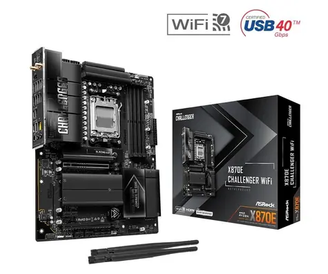 ASRock X870E Challenger WiFi / Základní deska / AMD X870E / DDR5 / SATA III RAID / USB4 / 5G LAN / Wi-Fi 7 / sc.AM5