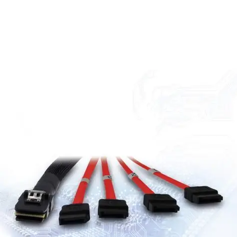Inter-Tech Kabel SFF-8087 - 4x SATA černá / Interní kabel / Mini SAS - SATA / 1 m