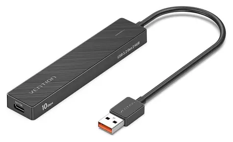 Vention USB-C hub 5v1 černá / USB hub / USB 3.2 Gen 2 / 10 Gbps / 4x USB-A + 1x USB-C