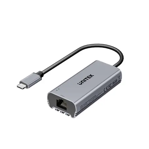 Unitek USB-C na RJ45 5Gbps šedá / Síťový adaptér / Ethernet 5 Gbit/s / USB Type-C
