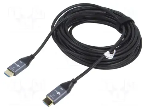 Goobay optický hybridní HDMI kabel (AOC) černá/šedá / Kabel HDMI / AOC hybridní / 8K 60Hz / 48 Gbit/s / 10 m