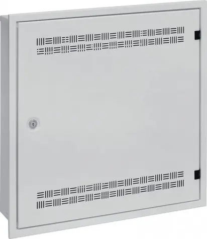 Solarix LC-18-55-15-W-G / Nástěnný datový rozváděč / 550x550x150 mm / 18U / RAL 7035 šedá / rámeček k zazdění