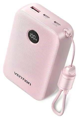 Vention Powerbanka 20000 mAh růžová / 2x USB-C / USB-A