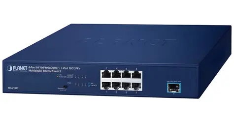 Planet switch 8x 1Gb/2,5Gb + SFP+ 10Gb / Switch / VLAN / bez ventilátoru