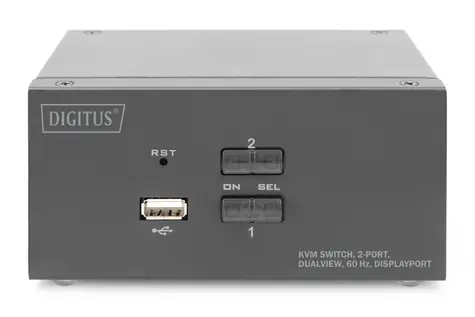 Digitus DS-12862 / KVM switch / DisplayPort / DualView / 2 porty / 4K Ultra HD