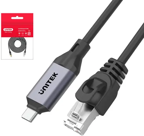 Unitek Cat.8 RJ45 černý / Patch kabel / S/FTP / 3 m