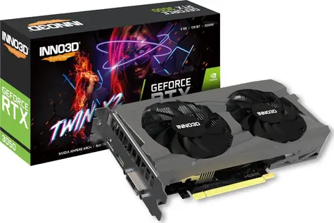 Inno3D GeForce RTX 3050 Twin X2 6GB / Grafická karta / 1042 - 1470 MHz / 96-bit / 1x DVI-D + 1x HDMI + 1x DP
