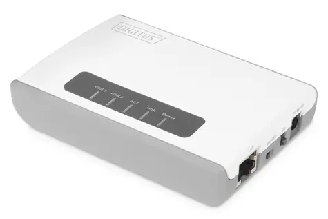 Digitus Wireless multifunkční tiskový server / Tiskový server / 2x USB 2.0 / Wi-Fi 300 Mbps / LAN 100 Mbps