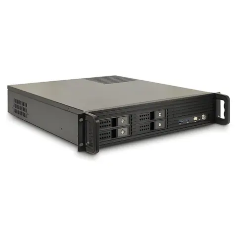 Inter-Tech IPC 2U-2504 černá / Serverová skříň / 2U / µATX / 4x hot-swap 2,5