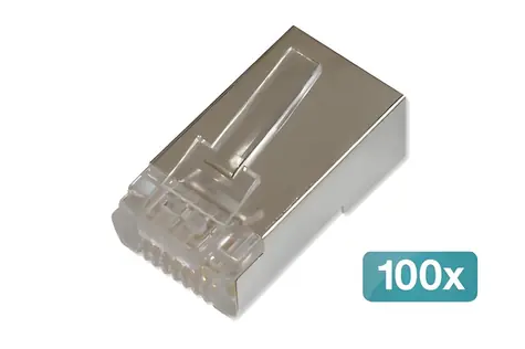 Digitus AK-219603-100 / Konektor RJ-45 / Cat6 / stíněný / pro kulatý kabel / 100 ks