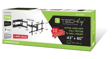 Techly 362169 / Nástěnný držák / LCD/LED 43–80