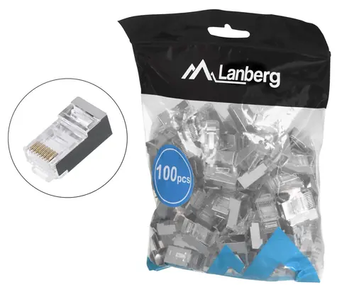 Lanberg RJ45 Cat5e / Konektor / 100 ks / FTP / 8P8C / průchozí