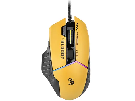 A4tech Bloody W95Max žlutá / Herní myš / 12000 DPI / RGB / USB