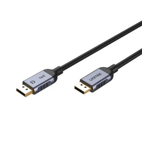 Unitek DisplayPort 1.4 kabel černá, šedá / Kabel DisplayPort / 8K 60Hz / 4K 240Hz / DSC / 1,5 m