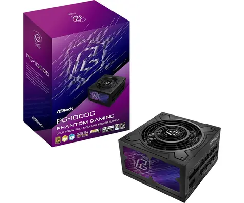 ASRock Phantom Gaming PG-1000G černá / Zdroj / 1000 W / ATX 3.1 / 80 PLUS Gold / Modulární