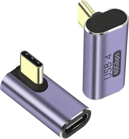 PremiumCord Adaptér USB-C 90° hliníkový / Redukce / USB-C / USB4.0 / 40 Gbps / 100 W