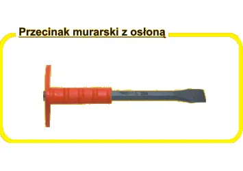 Juco zednický sekáč s PVC chráničem 350 mm / Sekáč / kovaná ocel / šířka ostří 30 mm