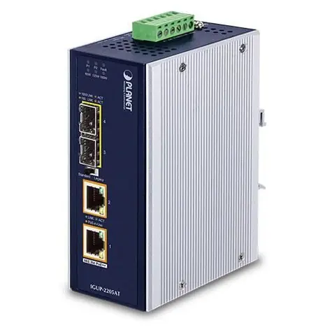 PLANET IGUP-2205AT / Mediakonvertor / PoE++ / SFP / IP30