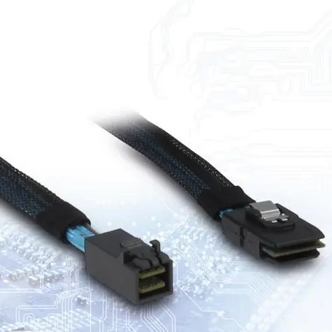 Inter-Tech Kabel SFF-8643 - SFF-8087 0,75 m / Kabel SAS / SFF-8643 (M) - SFF-8087 (M) / černá, modrá