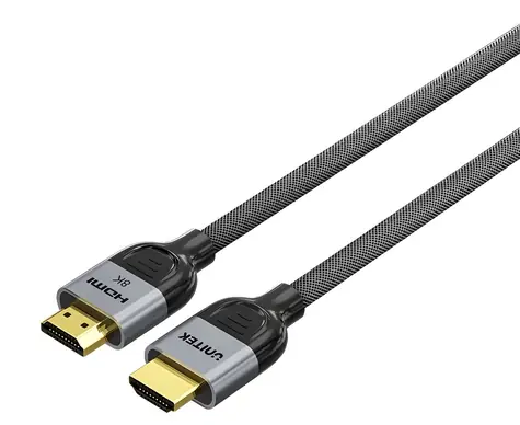 Unitek HDMI 2.1 LUX kabel opletený černá / Kabel HDMI / 8K 60Hz / 48 Gbit/s / ARC / 1,5 m