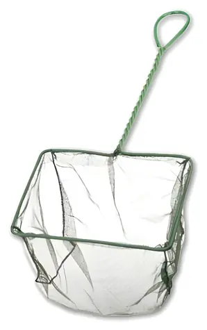 TOMMI Akvarijní síťka zelená 10x8 cm / rukojeť 25,5 cm / obdélníkový tvar