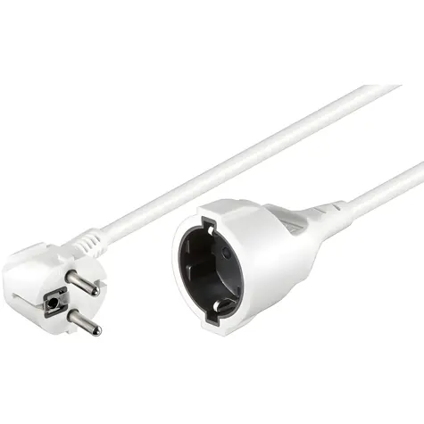 MicroConnect Prodlužovací kabel Schuko M-F bílá / Prodlužovací kabel / 5 m / 16 A