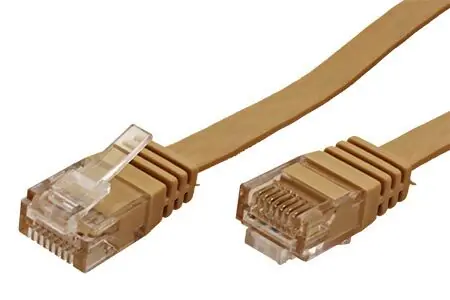 goobay Plochý patch kabel Cat6 U/UTP hnědá 10 m / Patch kabel / CAT6 / U/UTP / RJ-45