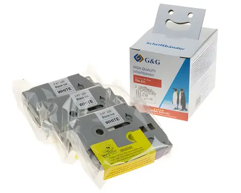 G&G kompatibilní páska pro Brother TZe-231 černá na bílé / Páska do tiskárny štítků / 12 mm / 8 m / 3 ks