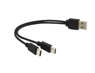 PremiumCord USB-A na 2x USB-C nabíjecí rozdvojka / Nabíjecí kabel / 30 cm