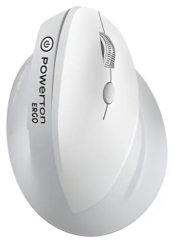 Powerton ERGO SPIRA bílo-šedá / Bezdrátová myš / ergonomická / optická / Bluetooth a 2.4GHz / 3200 DPI