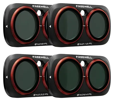 Freewell Bright Day sada filtrů pro Insta360 Luna Ultra / Filtry / ND8/PL, ND16/PL, ND32/PL, ND64/PL / 4 ks
