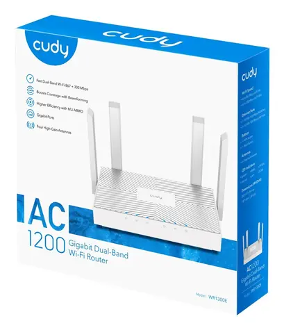 Cudy WR1300E bílá / Router / Wi-Fi 5 AC1200 / Dual-band / Gigabit LAN