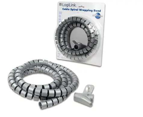 LogiLink KAB0013 stříbrná / Kabelová spirála / 2500 mm