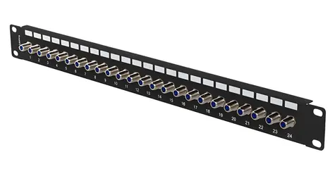 Lanberg PPRF-R624-B černý / Patch panel / 24 portů / F konektor / 1U / 19