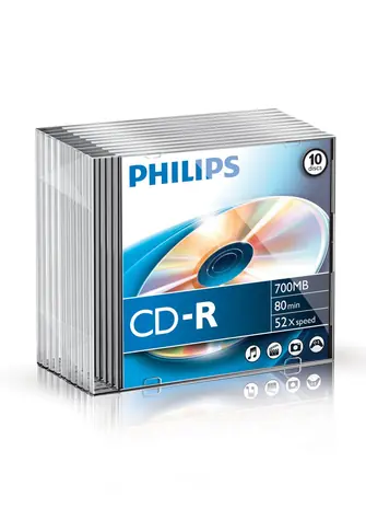 Philips CD-R 700MB / Optický disk / 52x / 80 min / Spindl 10 ks