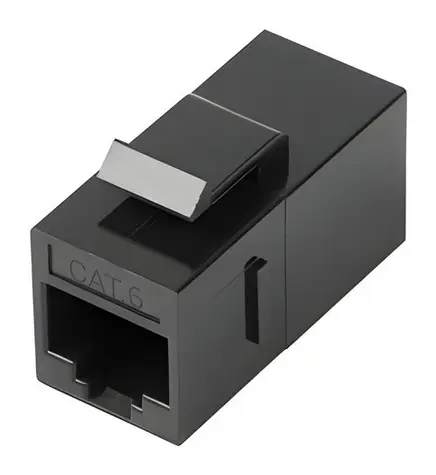 Lanberg Keystone konektor RJ45 CAT6 UTP černý / Konektor / Nestíněný / 8P8C / Průchozí