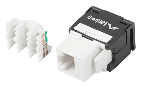 Lanberg Keystone modul RJ45-LSA černý / Keystone modul / CAT.5E UTP / beznástrojový, 180° / pinout 568A/B