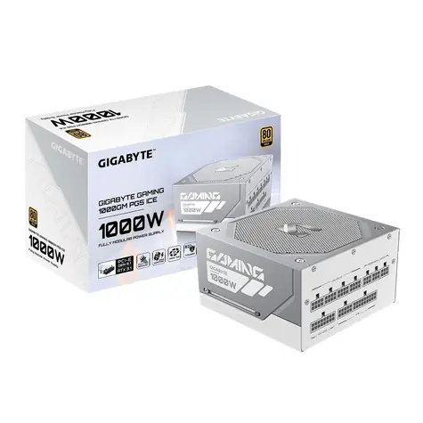 Gigabyte GAMING 1000GM PG5 ICE bílá / Zdroj / ATX 3.1 / 1000W / 80PLUS Gold / modulární