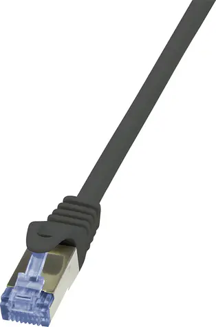 LogiLink patch kabel Cat6a S/FTP černá / Patch kabel / RJ-45 / AWG 26/7 / 7,5 m