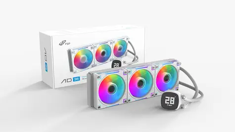 FSP AD36-W bílá / AIO vodní chladič CPU / 360 mm / 3x 120 mm ARGB / 2000 RPM / Intel + AMD